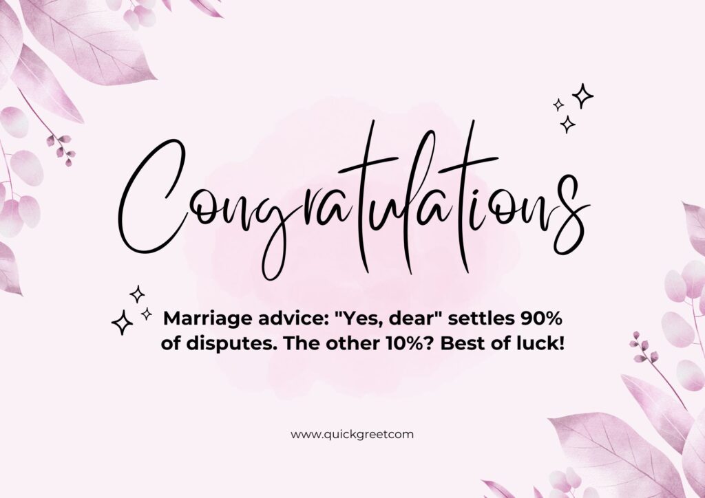 Funny wedding wishes and marriage advice