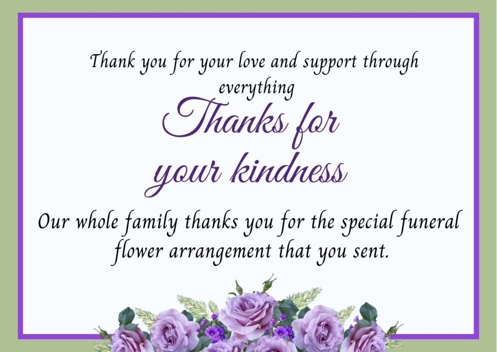 Thank You Messages to the people who attended the funeral. 