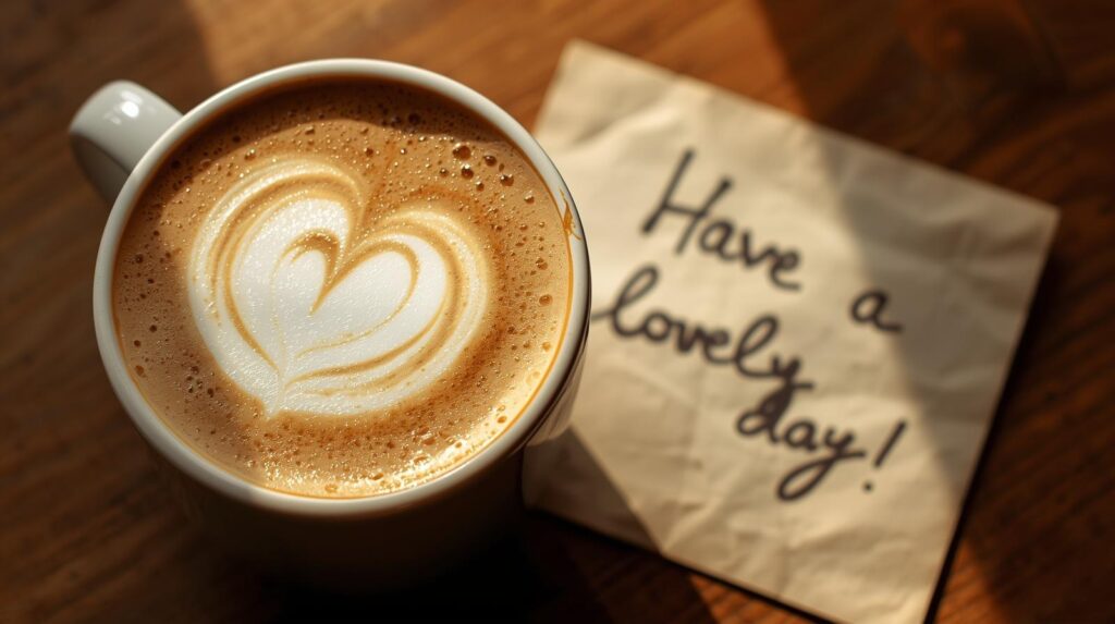 Coffee cup with love message – good morning romantic vibes