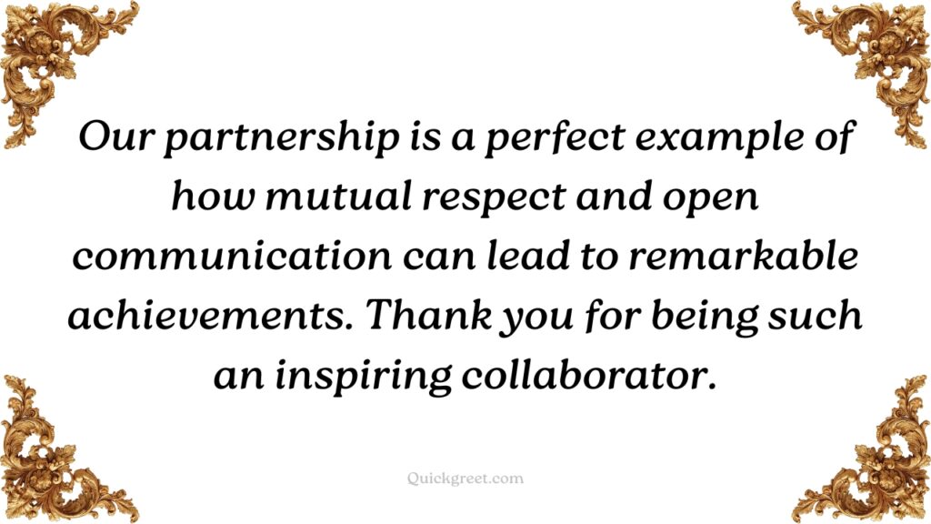 Thank You messages for Business Partnership and Collaboration